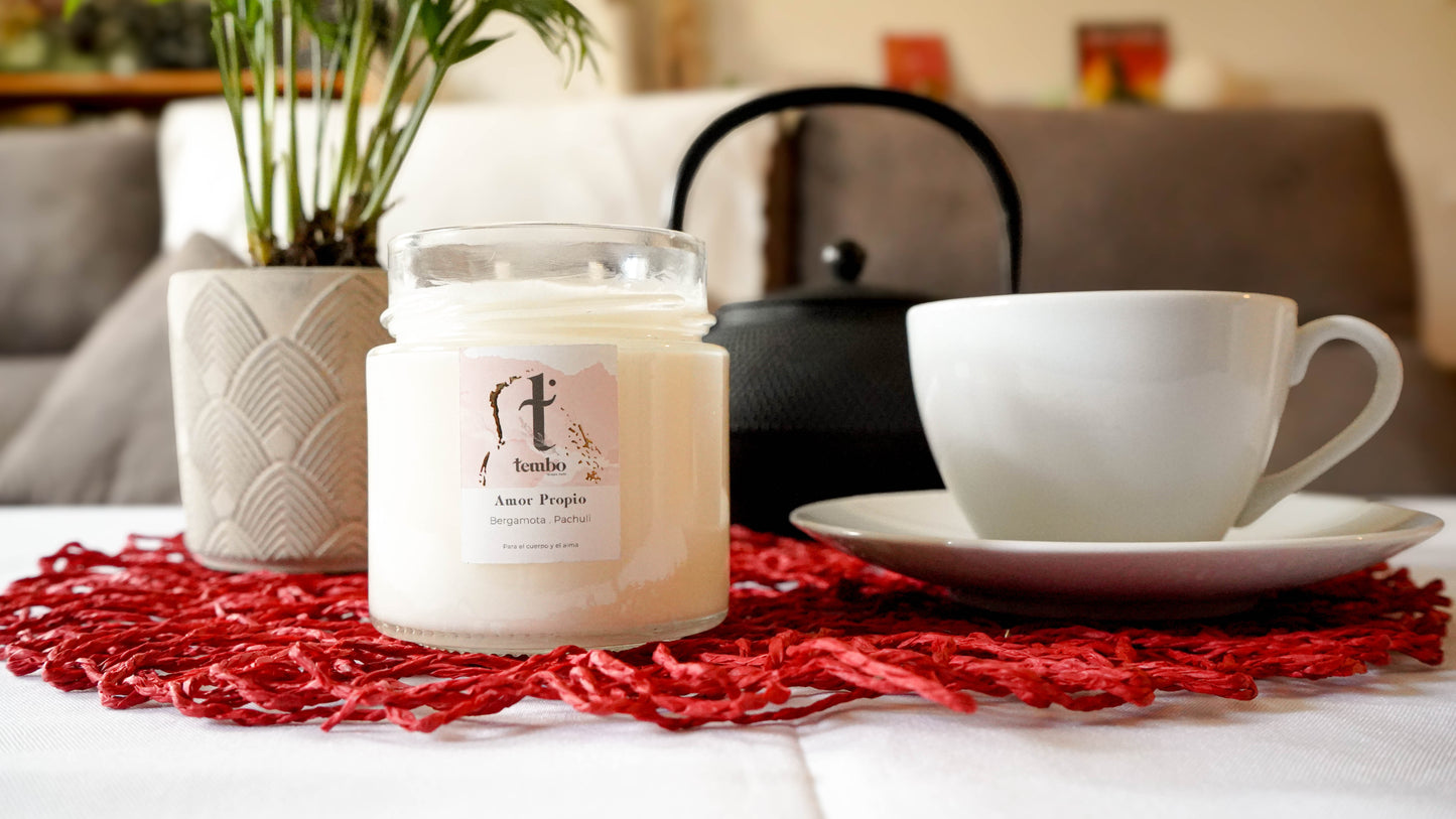 Vela de bergamota y pachulí vela para el amor propio vela para el hogar